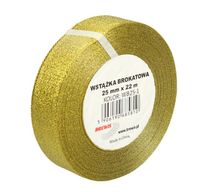 WSTĄŻKA BROKATOWA 25 MM X 22 M WB25-1 ZŁOTA BREWIS