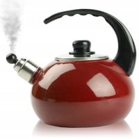 CZAJNIK EMALIOWANY NOWOCZESNY BORDOWY Z GWIZDKIEM STAL 2,5 L INDUKCJA GAZ