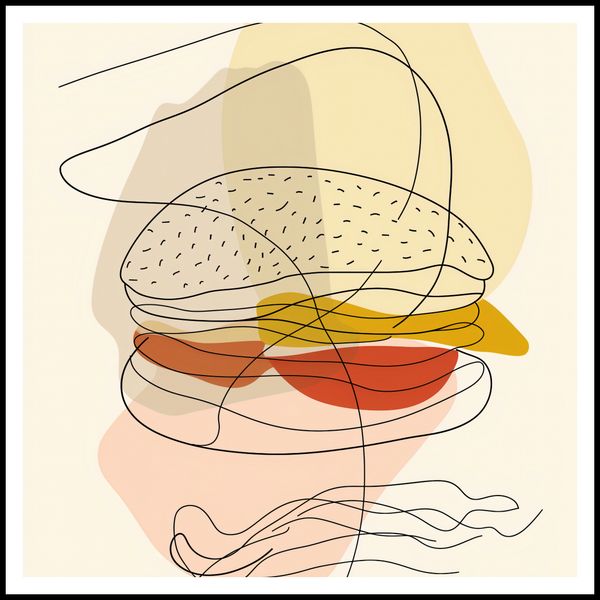 Plakat 100x100cm Cieniutki Burger zdjęcie 3