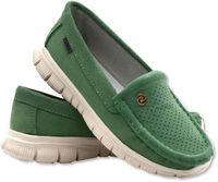 Skórzane mokasyny damskie JEZZI 24PB08-7075 - green 40
