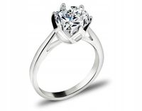 SREBRNY PIERŚCIONEK DUŻY DUŻA CYRKONIA 8mm 925 R23