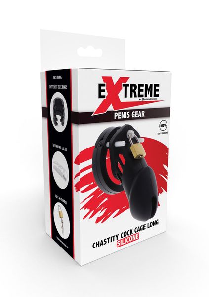 Chastity Cock Cage Slicone L Black zdjęcie 2