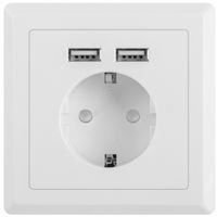 2 x Lanberg gniazdo podtynkowe 240V pojedyncze Schuko uziemienie +2x USB 2.