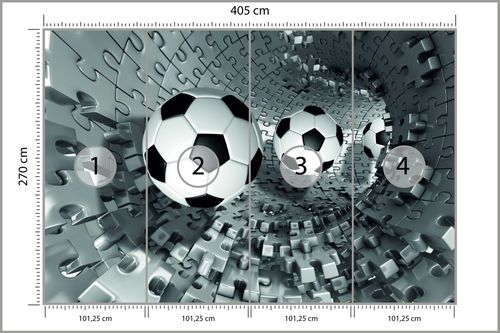 Emaga Fototapeta Piłka Nożna Puzzle 3D Flizelina Zmywalna 405x270 na Arena.pl