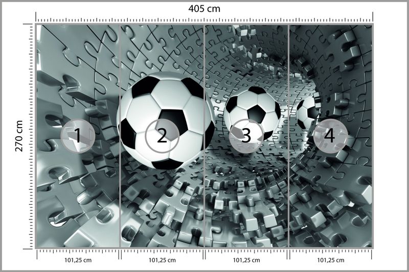 Emaga Fototapeta Piłka Nożna Puzzle 3D Flizelina Zmywalna 405x270 zdjęcie 3