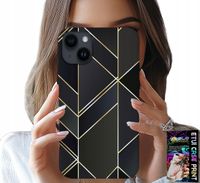 ETUI DO IPHONE 13 - ZŁOTE RAMKI, ELEGANCKIE WZORY + SZKŁO