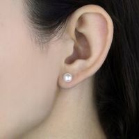 KLASYCZNE ZŁOTE KOLCZYKI Z BIAŁYMI PERŁAMI SREBRO