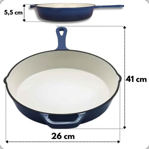 emaliowana patelnia żeliwna 26cm hage niebieska na Arena.pl