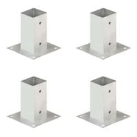 Podstawy słupów, 4 szt., galwanizowany metal, 71 mm
