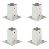 Podstawy słupów, 4 szt., galwanizowany metal, 71 mm