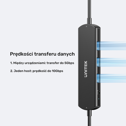 Unitek KVM Hub 10 Gbps – przełączanie między 2 hostami, 3×USB-A na Arena.pl