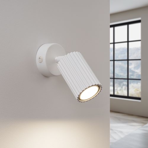 Kinkiet KARBON biały z włącznikiem na Arena.pl