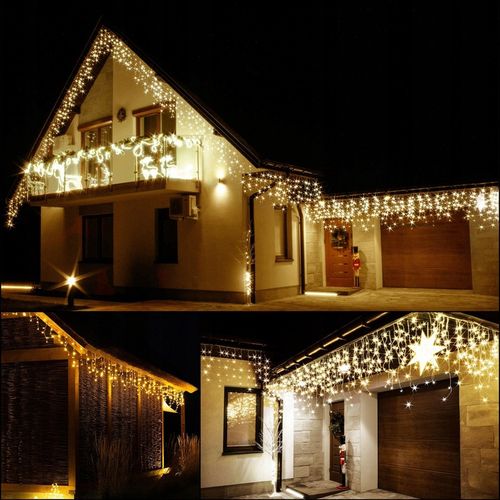 SOPLE 500LED LAMPKI ZEWNĘTRZNE 22,5M TIMER PILOT FLASH KURTYNA DWA KOLORY na Arena.pl