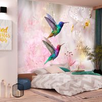 Fototapeta - Kolorowe kolibry (różowy) 300x210
