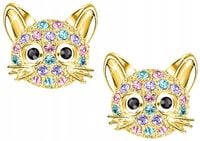 Kolczyki kotki dla dziewczynki pozłacane stal chirurgiczna szlachetna