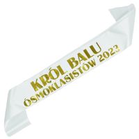 Biała szarfa Król Balu Ósmoklasistów 2023