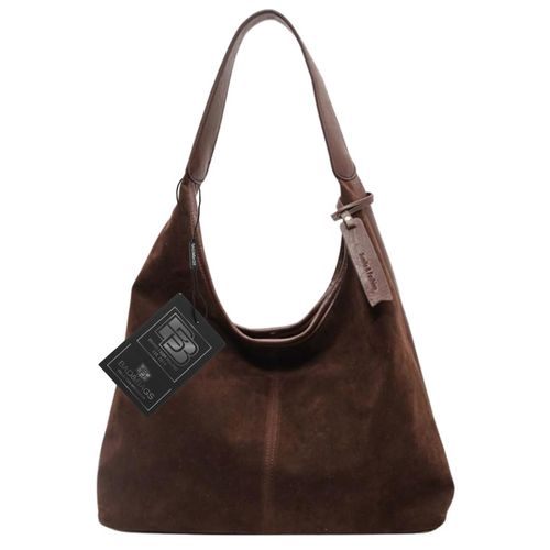 Torebka Damska Zamszowa BAD&BAGS Na Ramię Torba Pojemna Brązowa Elegancka na Arena.pl