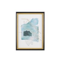 Obraz w ramie 30 x 40 cm niebiesko-złoty TOUBA