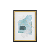 Obraz w ramie 30 x 40 cm niebiesko-złoty TOUBA