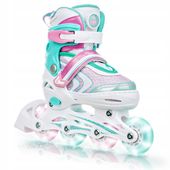 Rolki Regulowane RAVEN Lia PLUS Mint 34-37 Kółka LED