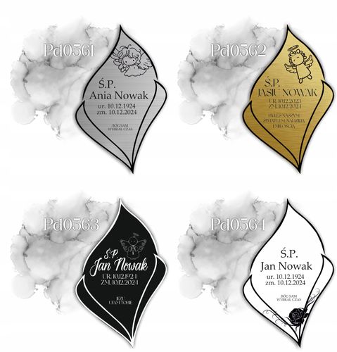 Elegancka Tablica nagrobna tabliczka na krzyż grób Personalizowana Grawer na Arena.pl