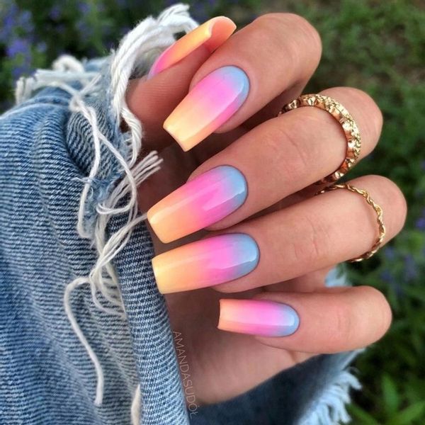 2x GĄBKA DO OMBRE MANICURE HYBRYD MAKIJAŻU ŻEL zdjęcie 4