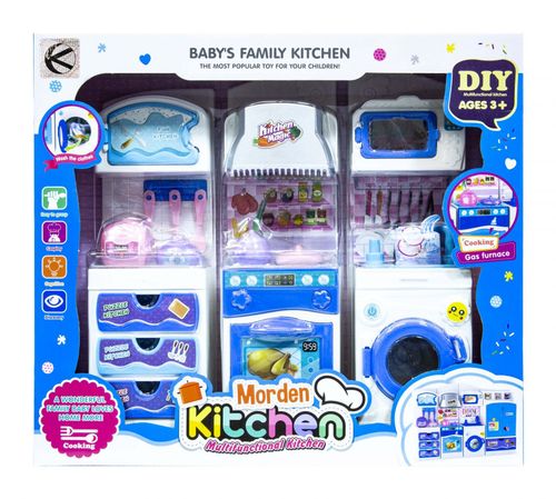 Kuchnia zestaw mebelków dla lalek - niebieski na Arena.pl