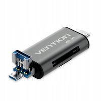 Czytnik kart pamięci Vention USB 3.0 TypeC Micro OTG TF SD