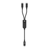 2w1 kabel przewód podwójny usb-c - 2x usb-c 100w 480mb/s - czarny