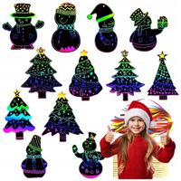 ZESTAW KREATYWNY ŚWIĄTECZNY ZAWIESZKI WYDRAPYWANKI ŚWIĄTECZNE OZDOBY x48