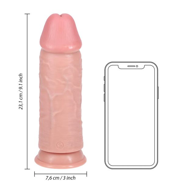 Extra Thick Straight Without Balls 23 Cm - Flesh zdjęcie 7