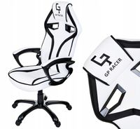 GIOSEDIO Fotel dla gracza biały GAMINGOWY GP RACER