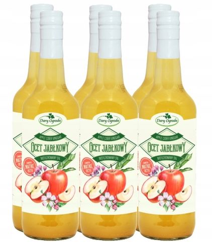 Ocet jabłkowy NATURALNY Żywy Niefiltrowany Z matką Octu 700 / Dary Ogrodu na Arena.pl