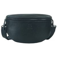 mała saszetka skórzana typu nerka wielofunkcyjna czarna