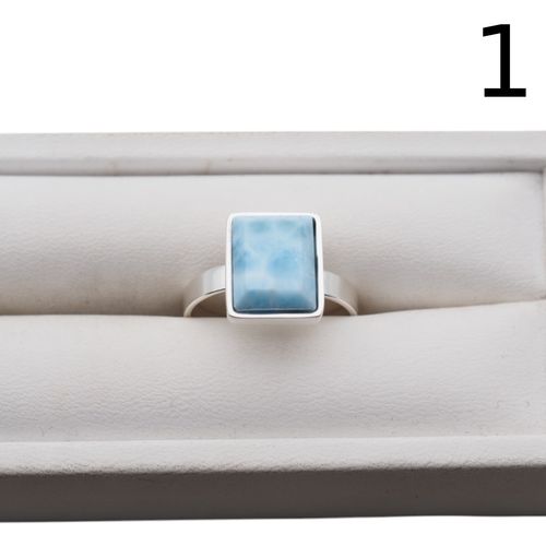 Pierścionek - prostokątny Larimar w srebrze 3 na Arena.pl