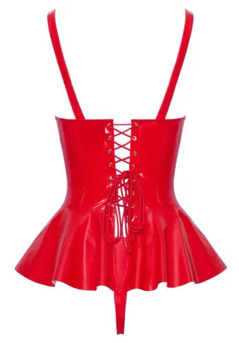 black level komplet winylowy czerwony top i stringi xl regulacja na Arena.pl