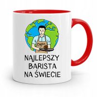 Dla Baristy Baristki Kawiarki Kubek Czerwony Z Nadrukiem Ze Zdjęciem