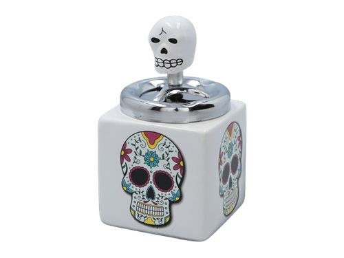 Popielniczka Ceramiczna typu SUGAR SKULL Zamykana Czacha z Czarnymi Oczami na Arena.pl