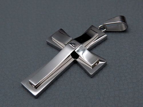 ZŁOTY SREBRNY KRZYŻ KRZYŻYK NA ŁAŃCUSZEK STAL 316L na Arena.pl