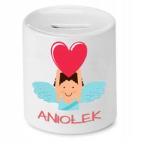 Skarbonka Dla Dzieci Aniołek Prezent Z Nadrukiem Ze Zdjęciem