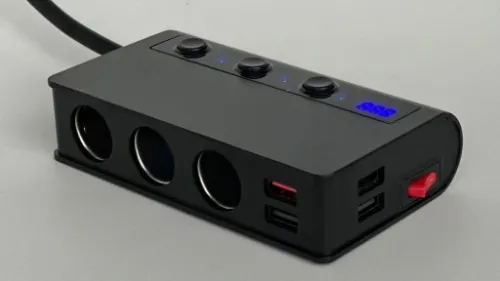 Rozgałęźnik | Rozdzielacz USB 12/24V|QC USB-A|3 x USB-A|3 x zapalniczka|LCD na Arena.pl