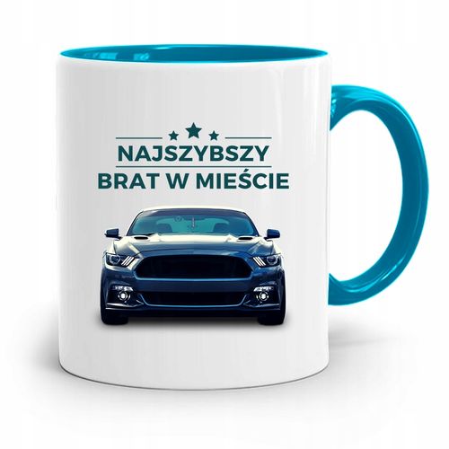 Kubek Błękitny Prezent Dla Najszybszego Brata Z Nadrukiem Ze Zdjęciem na Arena.pl