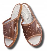 Pantofle Klapki Męskie Skórzane Rozmiar 43 Wsuwane Brązowe Rozmiary 40-46