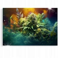 Obraz 120x80 marihuana zioło konopie portret 3D