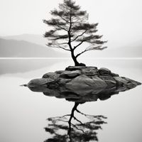 Plakat 100x100cm Samotne Drzewo