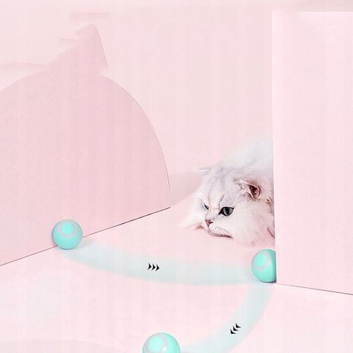 INTERAKTYWNA UCIEKAJĄCA PIŁKA DLA KOTA PSA ZABAWKA ELEKTRYCZNA NIEBIESKA na Arena.pl