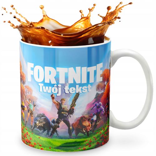 KUBEK 330ml GRAFIKA PREZENT ŚWIĘTA WZÓR - GRA BATTLE ROYALE FORTNITE + IMIĘ na Arena.pl