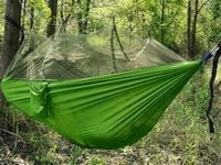 HAMAK OGRODOWY DWUOSOBOWY TURYSTYCZNY Z MOSKITIERĄ SURVIVAL 250x140 WYGODNY