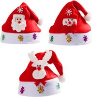 Zestaw 3 Klasyczne Czapki Mikołaja Świąteczne Czerwone 24x34 cm Filcowe
