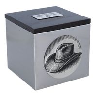 Urna na prochy z kowbojskim kapeluszem Tabliczka / Tak